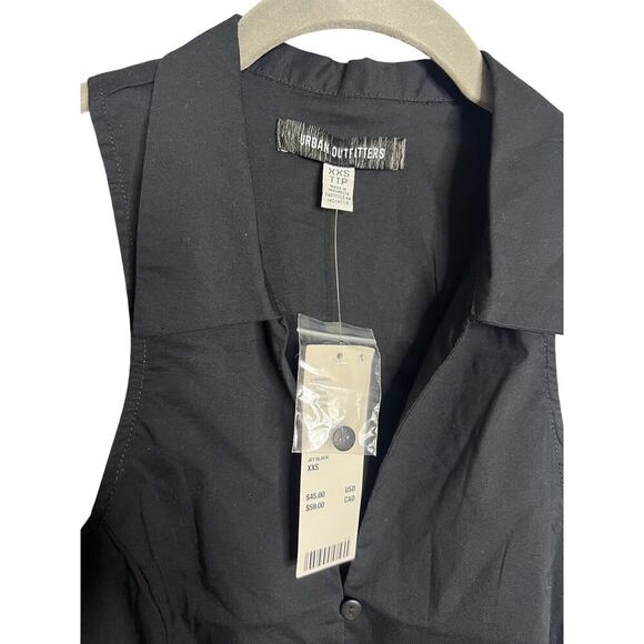 NWT Urban Outfitters Party Girl Top Black Cotton Button Down - Picture 9 of 9